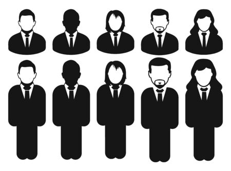 Corporate man or Employee  icon set. Flat style vector EPS.のイラスト素材