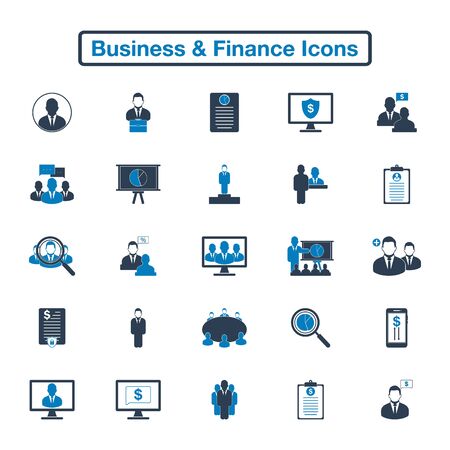 Business and finance icon set. Flat style vector EPS.のイラスト素材