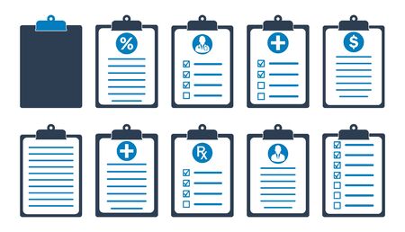 Clipboard Icon set. Flat style vector EPS.のイラスト素材
