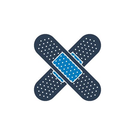 Cross Shaped Adhesive plaster icon. Flat style vector EPS.のイラスト素材