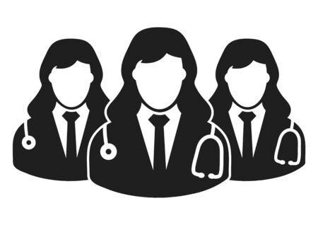 Women doctors icon on gray background. のイラスト素材