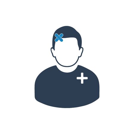 Injured man icon. Flat style vector EPS.のイラスト素材