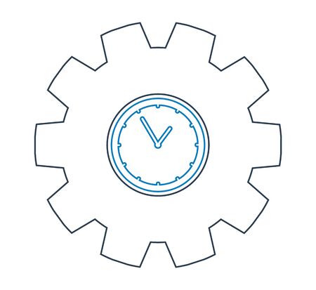 Time line Icon with Clock and gear symbol.のイラスト素材