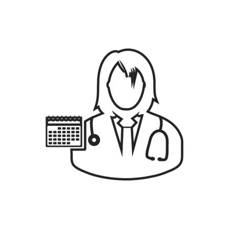 Female Doctor appointment line icon. Editable vector EPS.のイラスト素材