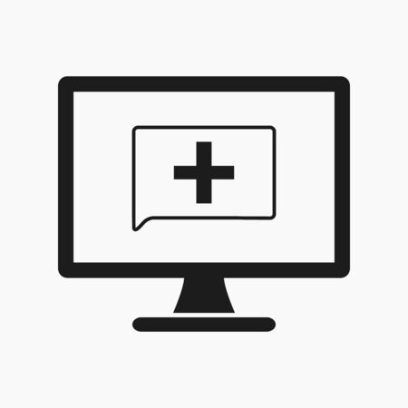 Online healthcare icon. Flat style vector EPS.のイラスト素材