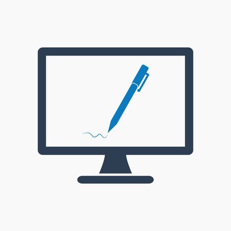 Online learning icon. Flat style vector EPS.のイラスト素材