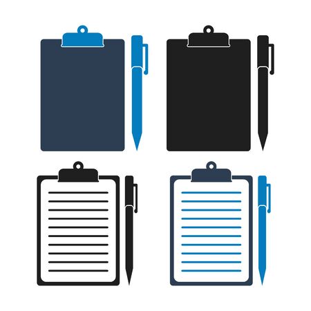 Clipboard Icon set. Flat style vector EPS.のイラスト素材