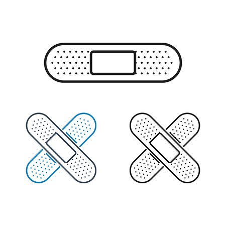 Adhesive plaster line icon set. Vector EPS.のイラスト素材