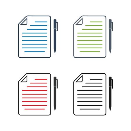 Exam Paper Icon set. Flat style vector.のイラスト素材