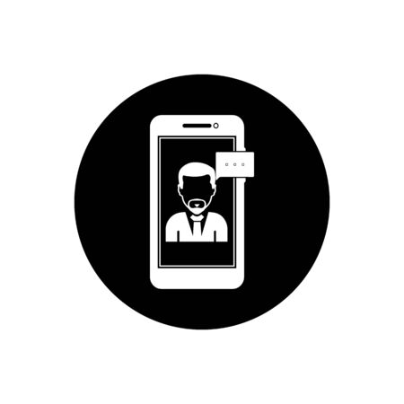 Business Support Icon. Rounded Button Style vector EPS.のイラスト素材