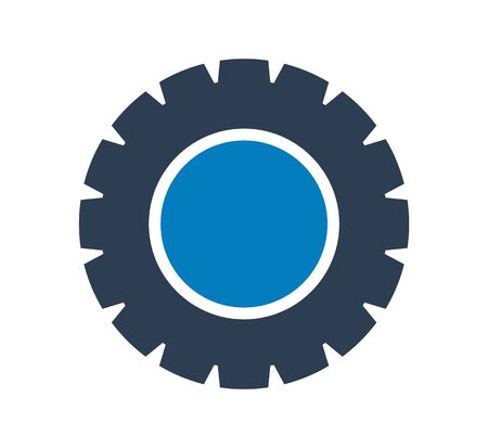 Settings Icon with Gear Symbol. Flat style vectorのイラスト素材