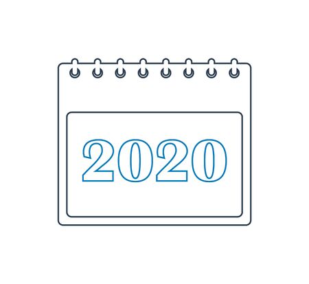 2020 Calendar line  Icon. Editable vector EPS.のイラスト素材