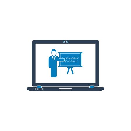 Online Trainer Icon. Flat style vector .のイラスト素材