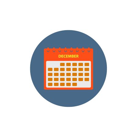 December Calendar Icon. Button style vector EPS.のイラスト素材
