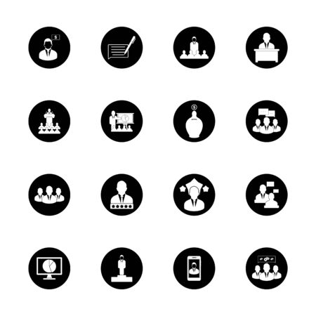 Business and Finance Icon. Rounded Button Style Editable Vector Symbol Illustration.のイラスト素材