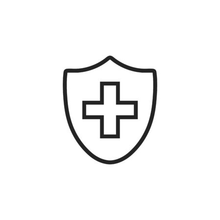Healthcare And Medical Shield Line Icon. Editable Vector EPS Symbol Illustration. のイラスト素材