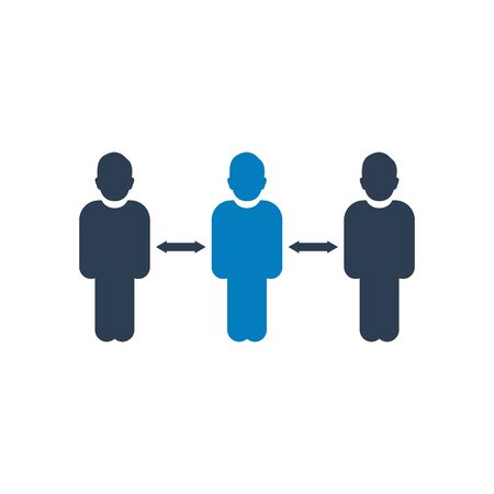 Maintain Social Distance Icon. Editable Vector Symbol Illustration.のイラスト素材