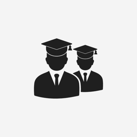 Graduate Students Team Icon. Editable Vector Symbol Illustration.のイラスト素材