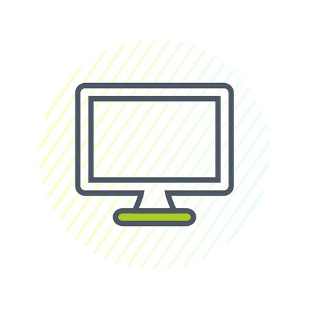 Computer Monitor Line Icon. Editable Vector Symbol Illustration.のイラスト素材