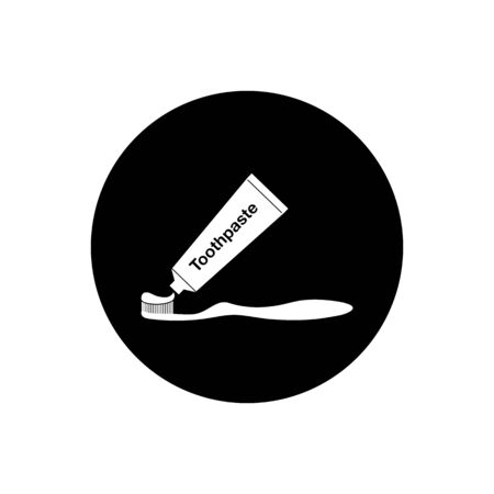 Toothbrush Toothpaste icon. Button style Vector EPS.のイラスト素材