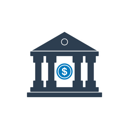Bank Icon. Editable Flat Vector Illustration.のイラスト素材