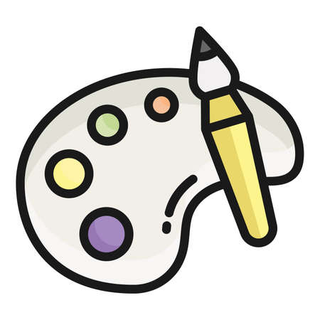 color pallet vector icon, school and education iconのイラスト素材