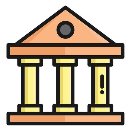 bank building vector icon, school and education iconのイラスト素材