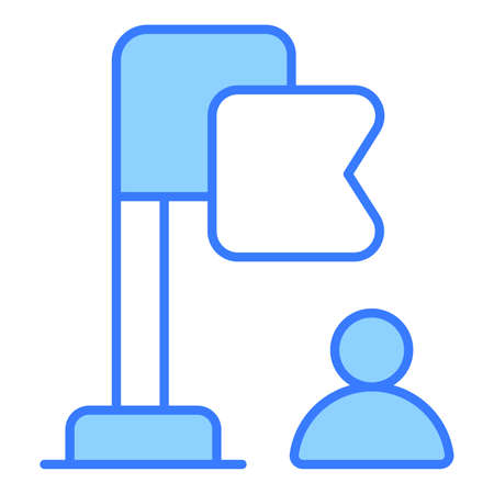 flag Finance Related Vector Line Icon. Editable Stroke Pixel Perfect.のイラスト素材