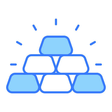 gold ingot Finance Related Vector Line Icon. Editable Stroke Pixel Perfect.のイラスト素材