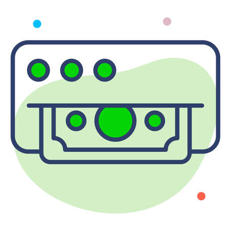 ATM machine Finance Related Vector Line Icon. Editable Stroke Pixel Perfect.のイラスト素材