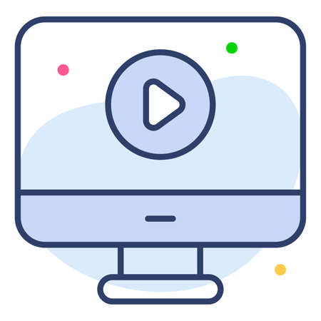 video blog Finance Related Vector Line Icon. Editable Stroke Pixel Perfect.のイラスト素材