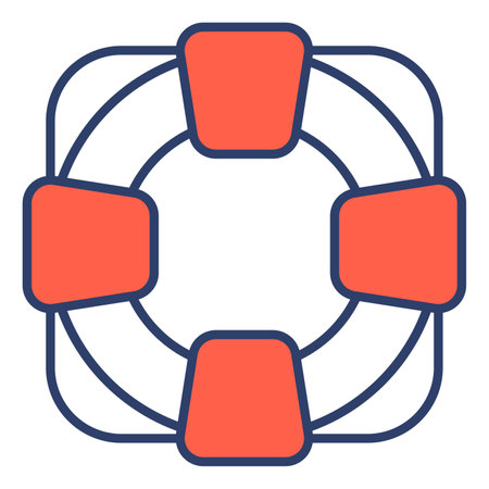 lifeguard Finance Related Vector Line Icon. Editable Stroke Pixel Perfectのイラスト素材