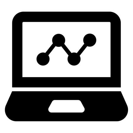 laptop Finance Related Vector Line Icon. Editable Stroke Pixel Perfect.のイラスト素材