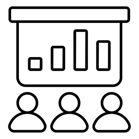 presentation Finance Related Vector Line Icon. Editable Stroke Pixel Perfect.のイラスト素材