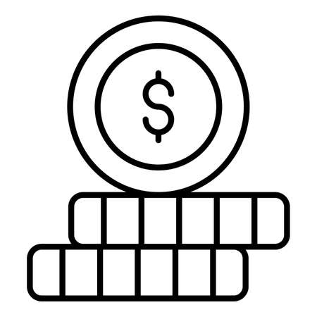 coins Finance Related Vector Line Icon. Editable Stroke Pixel Perfect.のイラスト素材