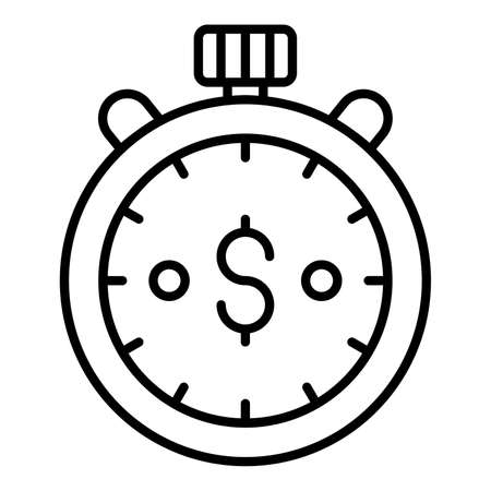 stopwatch Finance Related Vector Line Icon. Editable Stroke Pixel Perfect.のイラスト素材