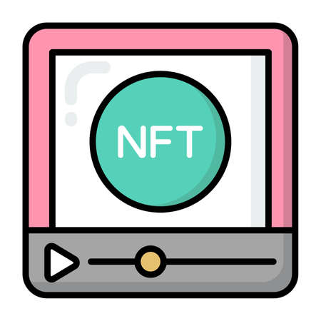Video icon, Non-fungible token, Digital technology.のイラスト素材