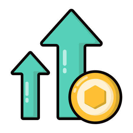Profit icon, Non-fungible token, Digital technology.のイラスト素材