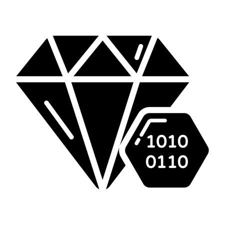Wealth icon, Non-fungible token, Digital technology.のイラスト素材
