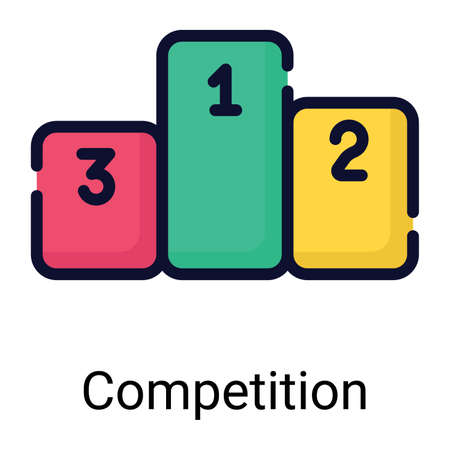 competition, positions color line icon isolated on white backgroundのイラスト素材