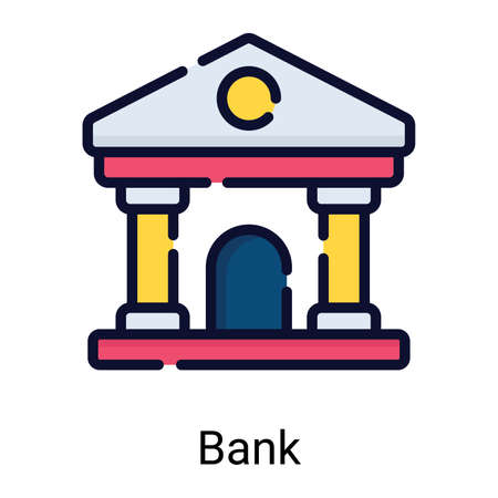 art museum color line icon isolated on white backgroundのイラスト素材