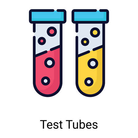 test tube color line icon isolated on white backgroundのイラスト素材