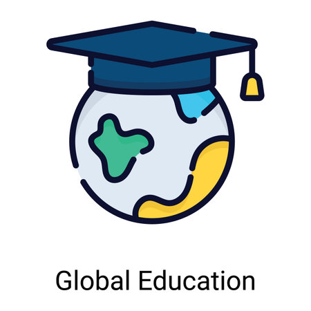 global education color line icon isolated on white backgroundのイラスト素材