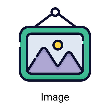 image frame color line icon isolated on white backgroundのイラスト素材