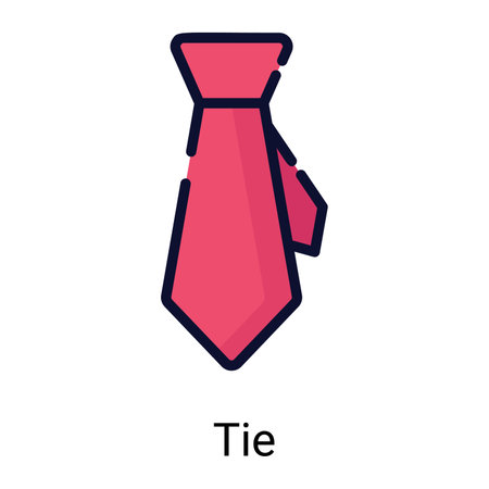 tie, neck tie color line icon isolated on white backgroundのイラスト素材