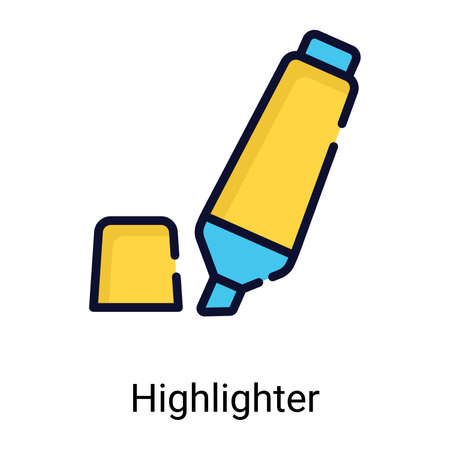marker, high lighter color line icon isolated on white backgroundのイラスト素材