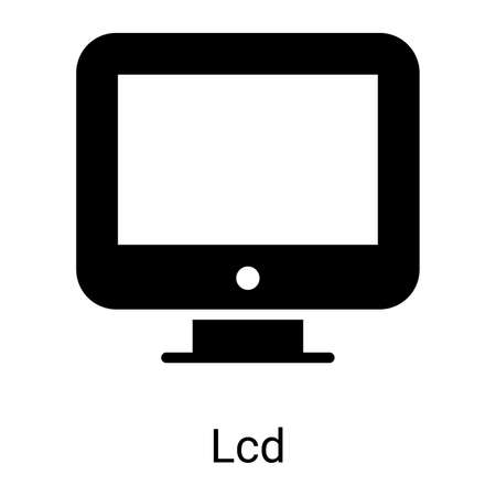 LCD, screen glyph icon isolated on white backgroundのイラスト素材