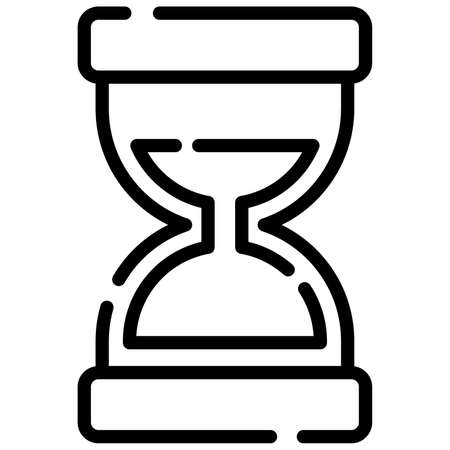 sand clock, hourglass line icon isolated on white backgroundのイラスト素材