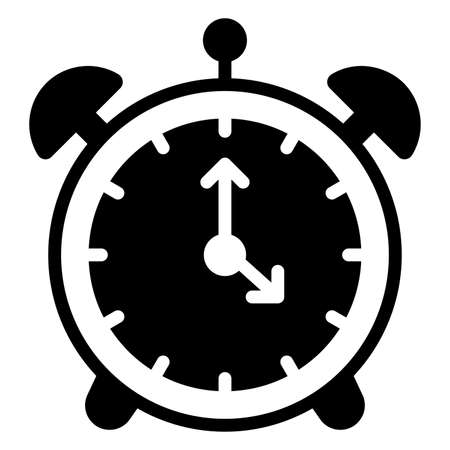 alarm clock icon isolated on white backgroundのイラスト素材