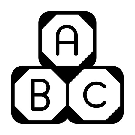 alphabet blocks, ABC icon isolated on white backgroundのイラスト素材
